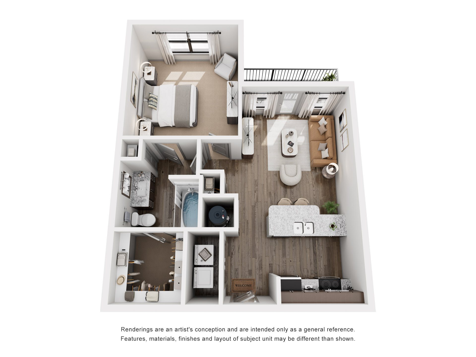 Floor plan layout diagram for 1A